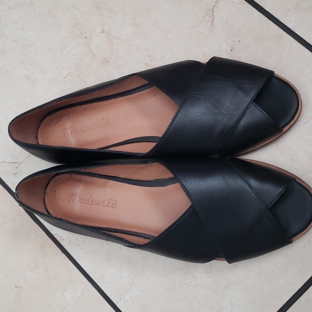 Women's Madewell Leather 8.5 Peep toe Flats